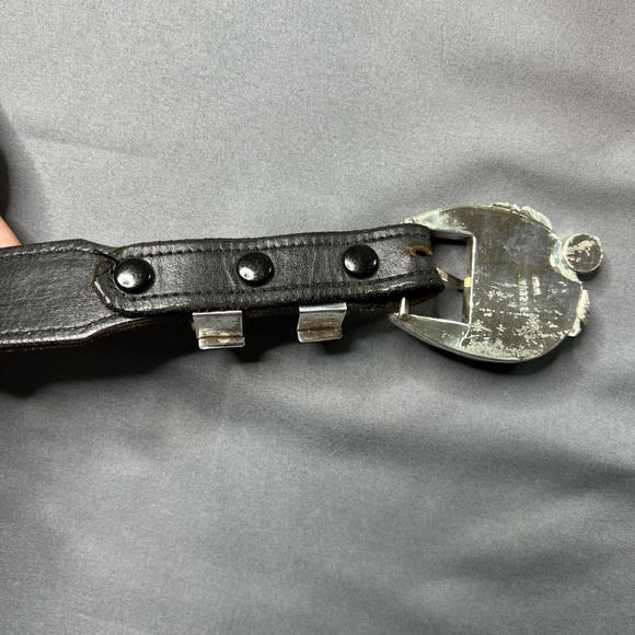 Vintage Navajo Yazzie Sterling silver turquoise & lapis belt caballo leather - Picture 13 of 16